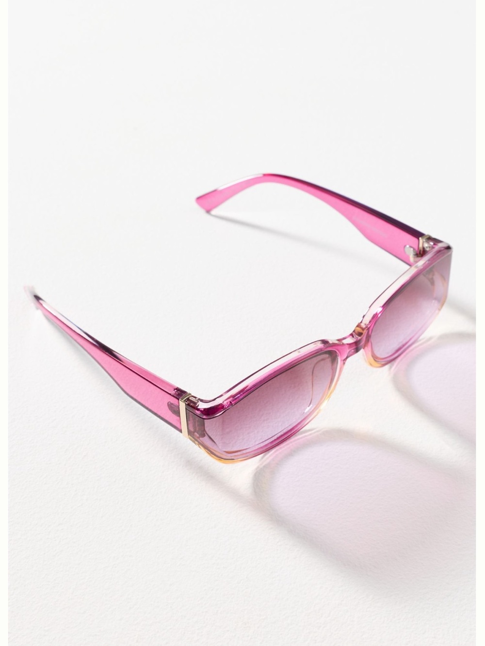 Anthropologie Eyeking Rectangle Ombre Sunglasses New Mauve
